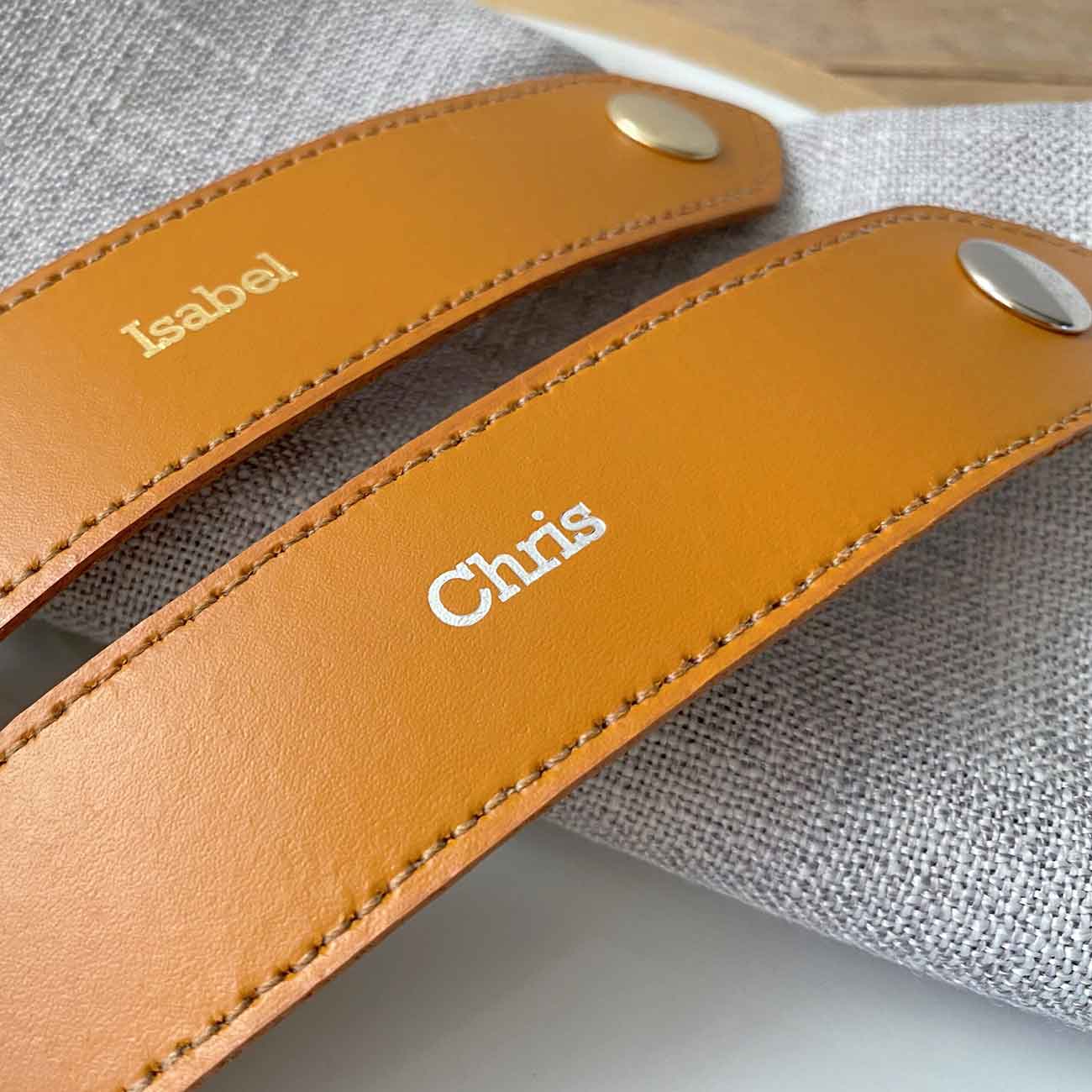 Servilletero piel con nombre de hombre
