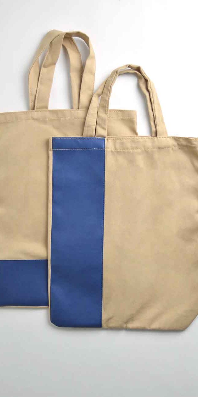 Packaging-bolsas de tela con franja azul